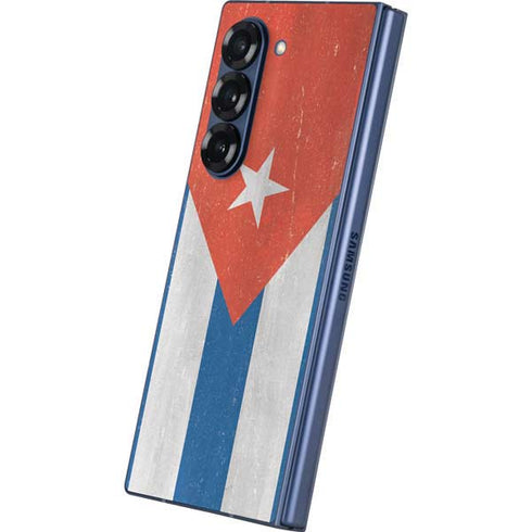 Cuban Flag Distressed Galaxy Z Fold6 Skin